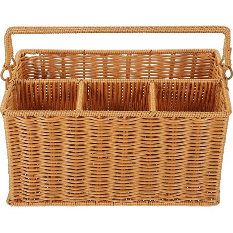 Porte-ustensiles rustique Support pour couverts Porte-plume de cactus Panier à couverts tissé Panier à couverts en osier Panier à fruits Créatif Vaisselle Pages Tricot (1/5)