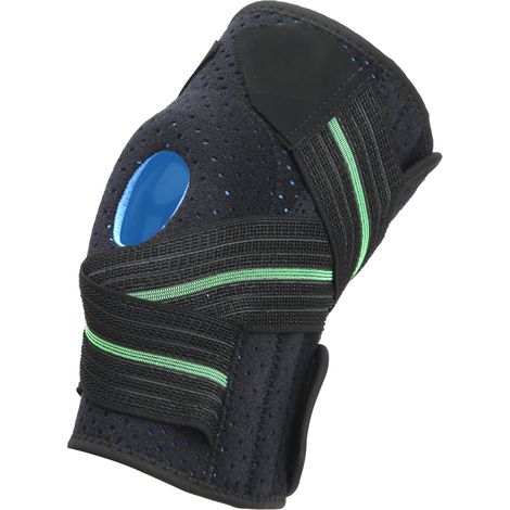 Genouillère de Sport à Coussinet Silicone, Manche de Compression Vert pour Course et Soutien Articulaire (1/5)