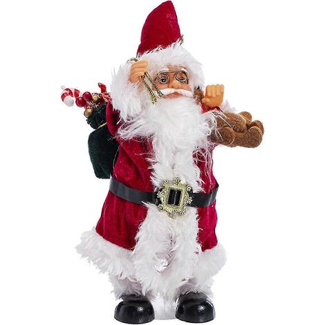Petite figurine de Père Noël, poupée, sculpture, ornement, statue de collection pour la décoration de chambre-StyleA