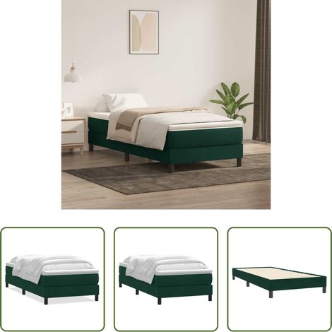 Matratze - Boxspringbett mit Matratze Dunkelgrün 80x220 cm Samt (1/5)