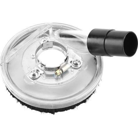 Transparente Trockenschleifhaube für Winkelschleifer, Absaugstaubschutz 80–125 mm (1/5)