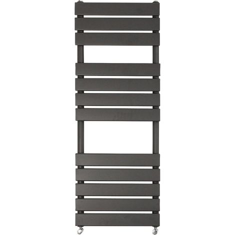Bathroom Flat Panel Heated Towel Rail Radiator Central Heating 1200x450mm Anthracite