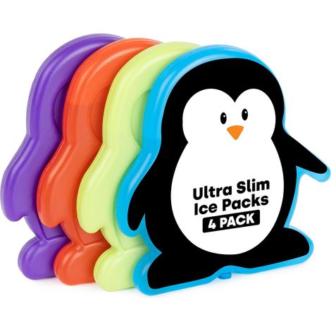 LIVIVO 4 Pack Freezer Blocks - 120g Ice Packs for Cool Bags - Reusable Cool Blocks, BPA Free Mini Lunch Box Ice Packs, for School, Work, Picnics, Travel & Summer Days (Penguin) (1/5)