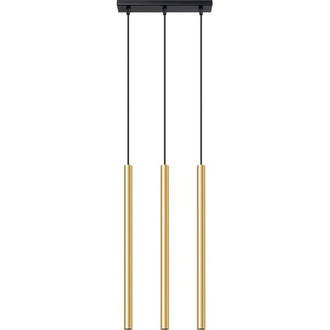 Lampada a sospensione con faretto tubolare oro lucido triplo PATELO 3xG9 8W SL.1196 Sollux Lighting (1/5)