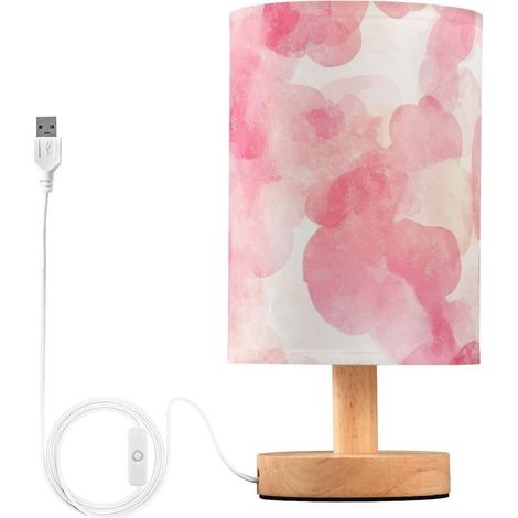 Petite lampe de table aquarelle rose fleur veilleuse pour chambre (1/5)