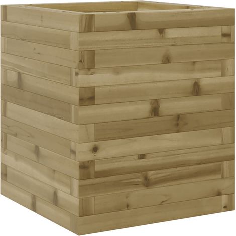 Jardinera elevada para plantas flores terraza jardín 40 x 40 x 46 cm madera de pino impregnada marrón 020037561