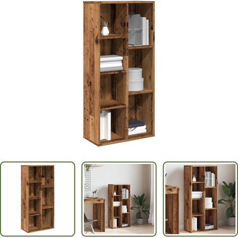 vidaXL Rangement de livres - Bibliothèque vieux bois 50x25x104 cm (1/5)
