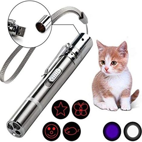 Jouet Chat Électrique Rechargeable USB Avec Lumière LED Et Point Laser Rouge Pour Interaction Et Exercice - 1 Pièce (1/5)