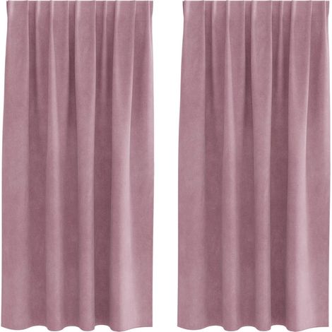 Rideaux occultants 2 pcs Rose foncé 140 x 175 cm Velours (1/5)