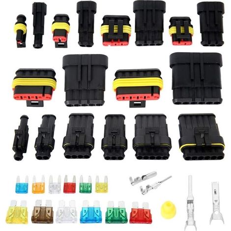 Packung mit 240 kundenspezifischen wasserdichten Drahtverbinderklemmen für Motorrad, LKW und Auto, inklusive 1/2/3/4/5/6-fachem Standard-Minisicherungssatz. (1/4)