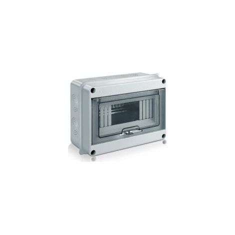 Coffret Electrique Etanche Exterieur, IP65 Boîtier de Distribution en Saillie 8 Modules avec Terminaux, ABS de Surface en Plastique pour une Utilisation à l'extérieur (8 MODULE) (1/5)