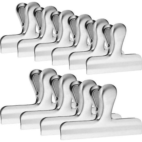 10 Pcs Clip Bag Clip De Fermeture En Acier Inoxydable, Sac De Fermeture D'emballage Alimentaire Ferm Pour La Conservation Des Aliments, Parfait Po (1/4)