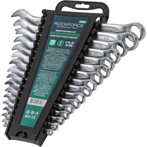 Chiavi rockforce wrench set 16 pezzi 6-24mm acciaio cromo-vanadio