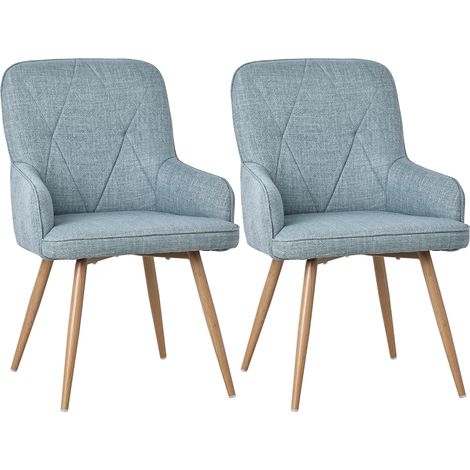 Chaises salle à manger avec accoudoirs vert menthe 57x87 cm set de 2 HOMAVO (1/5)