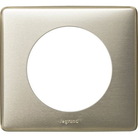 Legrand – Plaque de finition Céliane métal 1 poste – Finition anodisée – Compatible avec support Batibox – Usage intérieur uniquement