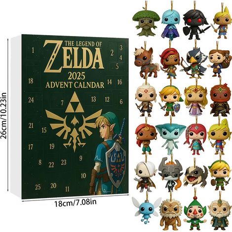 Calendrier de l'Avent 2025 - Boîte Surprise - Décoration de sapin de Noël Stray Kids Goddess Coin - Jeu Zelda (GJ614-001) - Ornement plat en acrylique