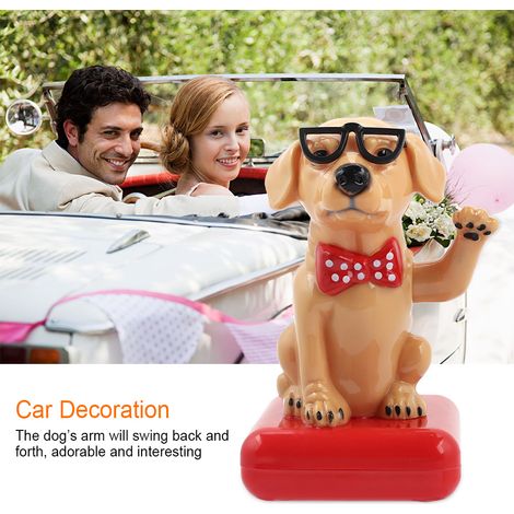 Chien oscillant solaire animé pour décoration maison, accessoire voiture, ornement de table amusant, figurine mignonne énergie solaire (1/5)