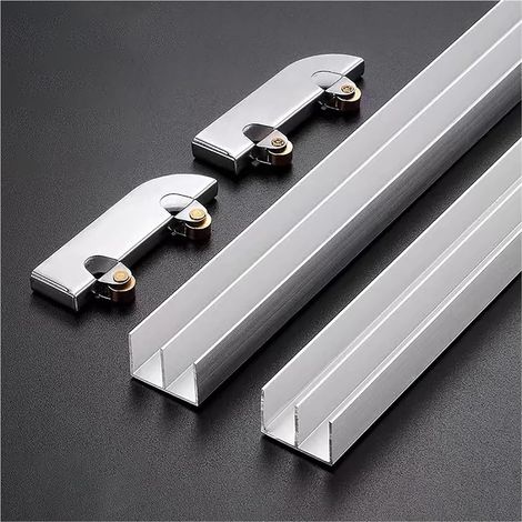 Kit de rails pour porte coulissante, accessoires vitrine double en 5 (1/5)