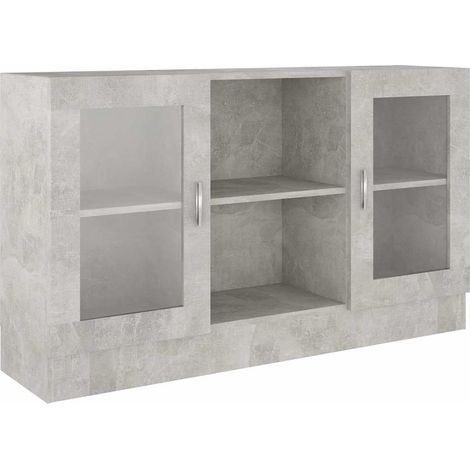 Maison Exclusive - Vitrina de madera de ingeniería gris 120x30,5x (1/5)