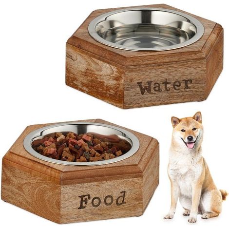 Set ciotola per cani con supporto in legno 8830 (1/5)