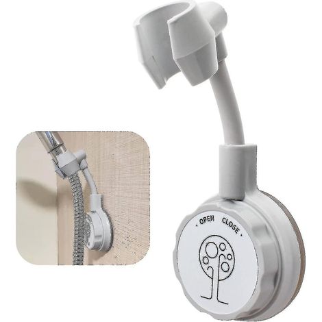 Support de douche à ventouse, support de pommeau de douche réglable, support de pommeau de douche rotatif à 360° adapté à l'installation dans la douche de salle de bain, usage général (1/5)