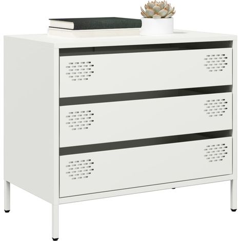 Sideboard Weiß 68x39x58,5 cm Kaltgewalzter Stahl