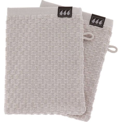 Set di 2 flanelle 15x21cm 100% cotone a scacchiera - grigio - Tendance