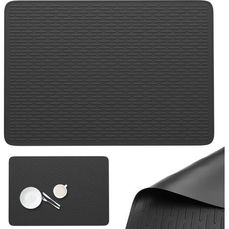 Couvercle de plaque de cuisson en silicone, 76 × 53 cm, pour cuisinière électrique, résistant aux rayures et à la chaleur, tapis d'égouttement pour comptoir de cuisine (noir) (1/5)