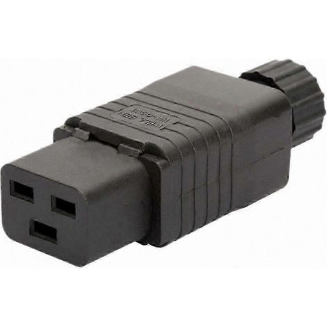 Connecteur C19 IEC 320 16A 250VAC, prise femelle rebrancheable durable pour PDU et onduleur, équipement industriel, fiche réarmable robuste. (1/5)
