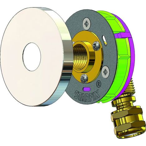 Sortie de cloison STARFIX MONO PER à compression Ø12 - F1/2" (15/21) coudée - Anquier