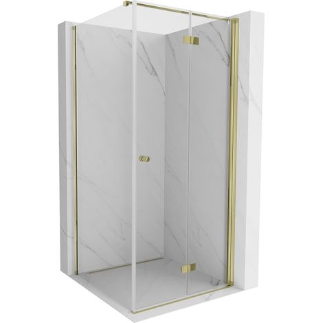 Cabine de douche pliante droite Mexen Mist-F T 120 x 120 cm, transparente, dorée - 8A6T-120-120-50-00-P (1/5)