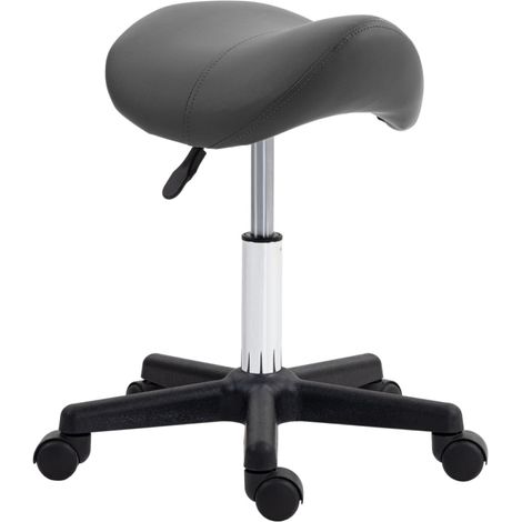 Travail assis confortable avec tabouret ergonomique à roulettes, siège selle en simili cuir, hauteur réglable (1/5)