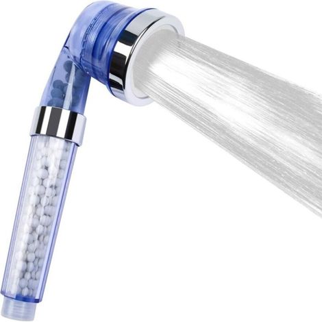 Verbessert den Ionen-Duschkopf mit 3 Modi, die tragbare wassersparende Filterduschschiene, die Chlor und Schwermetalle entfernt und das Duschwasser enthärtet (blau).