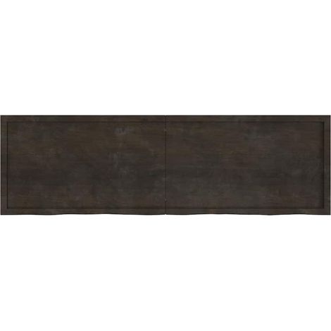 Maison Exclusive - Wandregal Dunkelbraun 200x60x(2-6)cm Massivhol (1/5)