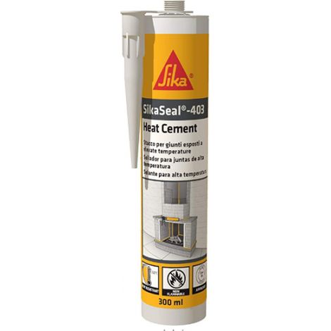 SikaSeal®-403 Heat Cement - Sellador refractario hasta +1250 °C - 300 ml - Cartucho - Negro