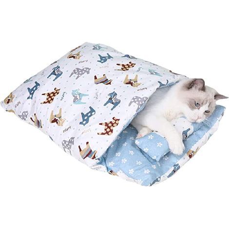 Weicher und bequemer Katzenschlafsack, kleines bis mittelgroßes Katzennest mit Kuppel für den Winter, Haustierbox, halbgeschlossenes Katzenbett S (1/5)