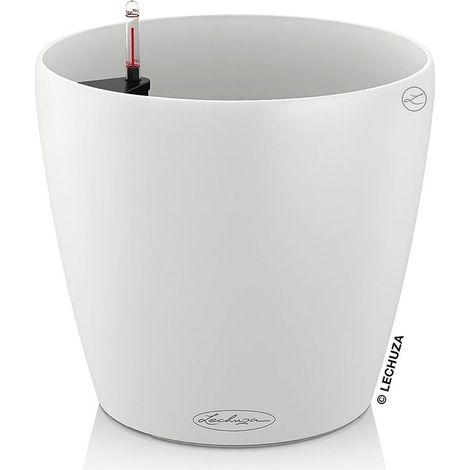 Lechuza - Classico, Vaso rotondo con sistema di auto-irrigazione, colore: Bianco, misura: 21 (1/4)