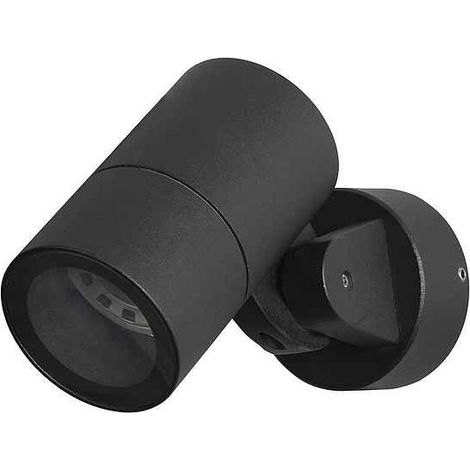 Eleve Foco Proyector de Techo y Pared para Exterior con Protección IP65. Aplique de Pared o Foco de Techo Orientable para Terrazas y Porches GU10 8W. Color Negro. (1/4)