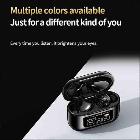 YW08 Kabelloses Bluetooth 5.4-Headset mit Ladecase, Smart-Touch-Farbbildschirm, aktiver Geräuschunterdrückung (ANC) und Umgebungsgeräuschunterdrückung