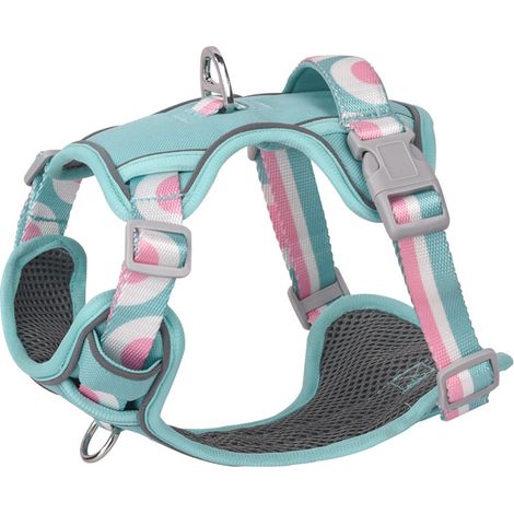Harnais Pour Chien - Réglable - Ergonomique - À Double Attache Dos Et Poitrail - Térylène - 1 Pièce (1/5)