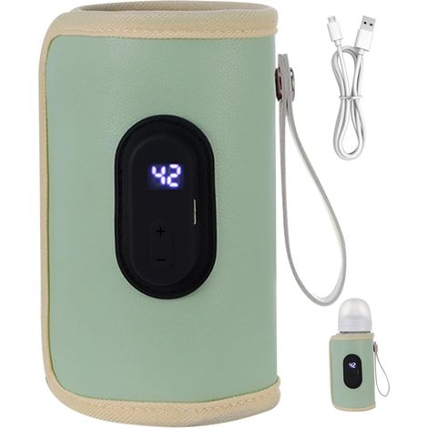 Calentador portátil de biberones de 18 W, calentamiento rápido, temperatura ajustable, calentador de biberones USB para el hogar, la familia y los viajes, ecológico, calentador de biberones portátil,  (1/5)