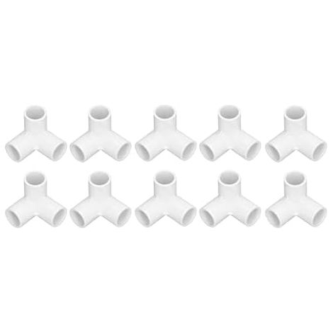 10 Mm Plast10PCS Raccords de Tuyauterie à 3 Voies Connecteur en T à Angle Droit en Plastique PVC 20 Mm de Diamètre Intérieur pour Conduites d'eau, Meubles, Serres et Tentes (WHITE) (1/5)