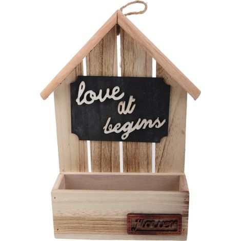 Kreativer dekorativer Hängeblumentopf für die Wand, einfacher Blumenkorb aus Holz