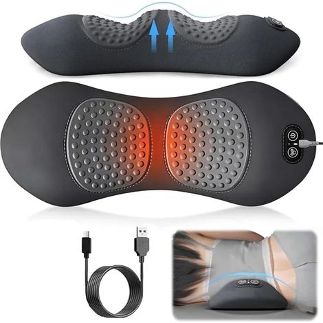 Thérapie Du Dos Triple Action, Masseur Dos Lombaire Avec Chauffage Et Vibrations, Appareil Massage Dos Ergonomique (1/5)