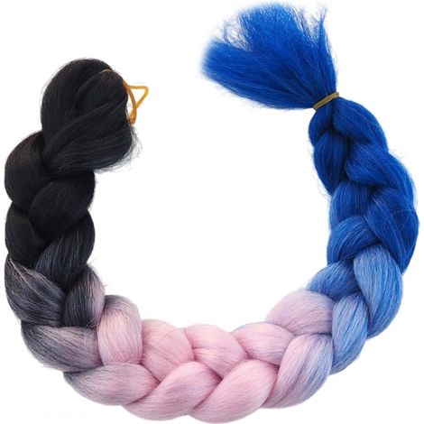 Synthetische Ombré-Haarverlängerungen, Zöpfe, farbenfrohe Extensions, modisch (1/2)