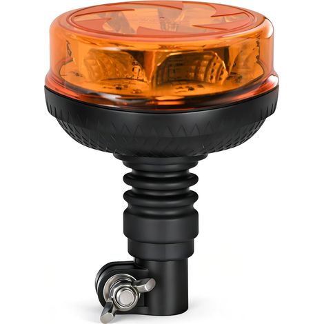 Gyrophare LED, Feu de Signalisation Orange, 6 Modèles Clignotants et 3 Modèles Rotatifs 1 Mode Croisière avec Boutons 12V-24V DC IP67 pour Voiture, Quad, Tracteur, Chariot Élévateur (1/5)