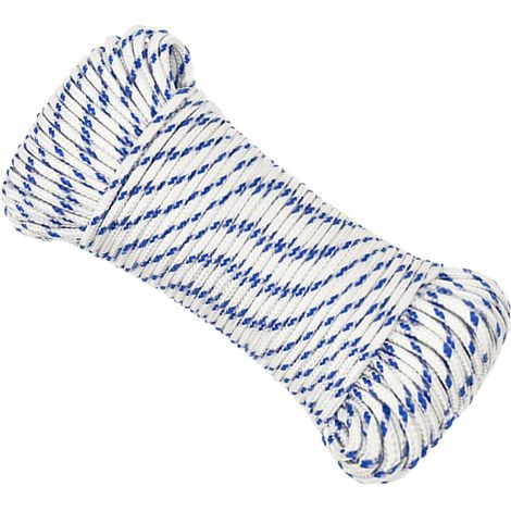 Corde utilitaire polyvalente 3 mm 25 m Blanc et bleu PP vidaXL