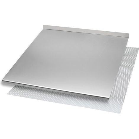 INOXLM Spianatoia per impastare Piano da Lavoro in Acciaio Inox Varie Misure per Cucina per Bar per Ristorante per impastare con Piega ed Alzatina (50x56) (1/5)