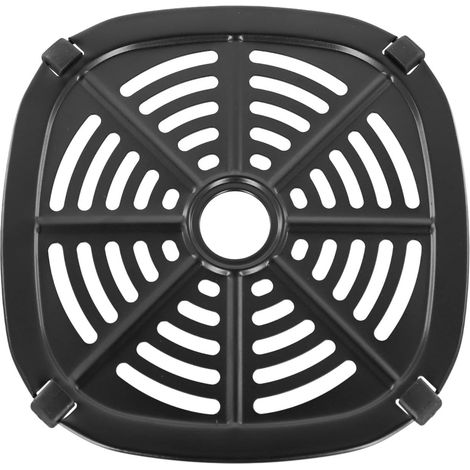 Vassoio sostitutivo per friggitrice ad aria in acciaio inossidabile con paracolpi in gomma, lavabile in lavastoviglie, adatto al forno, accessorio da cucina nero (8,2" x 8,2") (1/5)