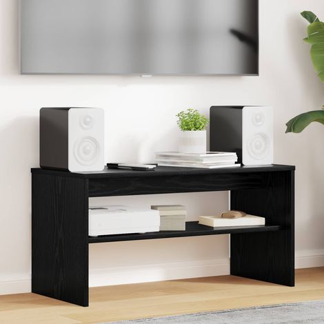 vidaXL TV Cabinet Black Oak 80 x 35 x 40 cm Engineered Wood